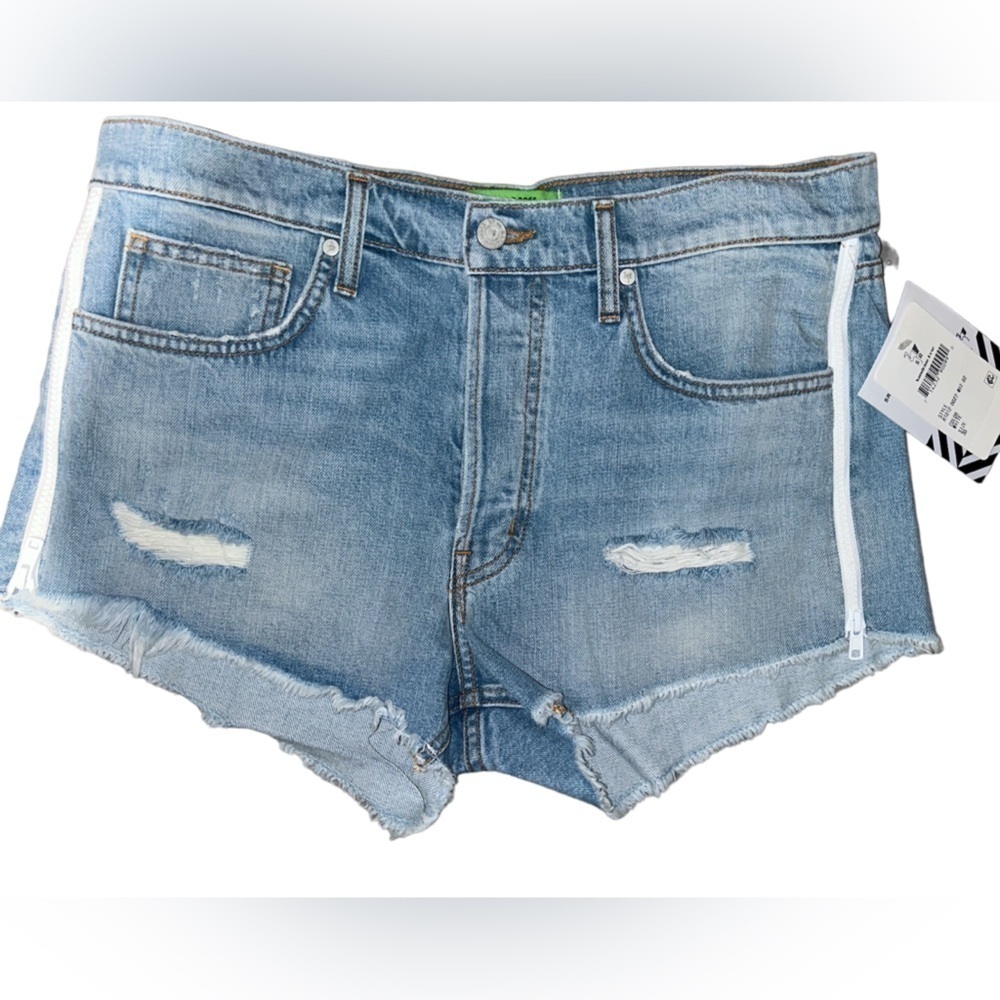 Free People x Sandrine Rose Cut Off Denim Side Zip Shorts